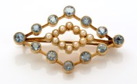 Lot 828 - An Edwardian aquamarine and seed pearl brooch,...