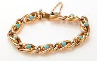 Lot 830 - A Victorian turquoise and yellow metal...