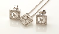 Lot 861 - A diamond set 18ct. white gold matching...