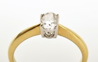 Lot 901 - A single stone diamond ring, the oval-cut...