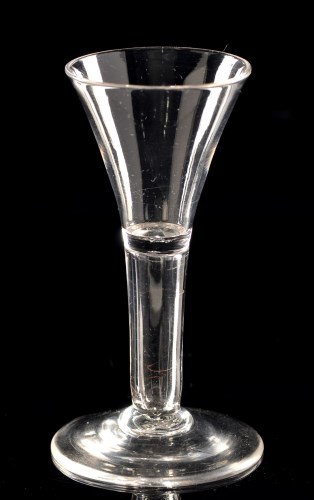 Lot 948 - Hollow stem wine glass, the trumpet bowl and...