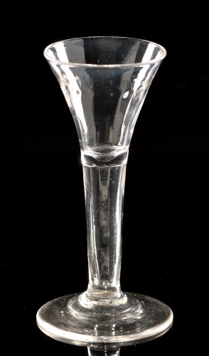Lot 950 - Hollow stem wine glass, the trumpet bowl with...