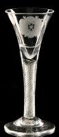 Lot 967 - Engraved drawn trumpet 'Jacobite' wine glass,...