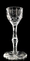 Lot 1011 - Cut faceted stem wine glass, the ovoid bowl...
