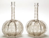 Lot 1047 - Pair of large globular shaped wine decanters,...