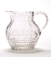 Lot 1053 - Large glass water jug, of ovoid form with...