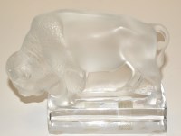 Lot 1069 - Frosted glass figure of grazing buffalo,...