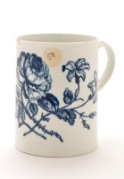 Lot 1089 - Worcester blue and white tankard, printed with...