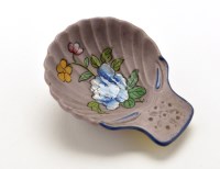 Lot 1095 - Wedgwood lilac jasperware caddy spoon, in the...