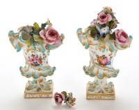 Lot 1104 - Pair of miniature urn shaped vases, with...