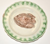 Lot 1118 - Pearlware colour glaze 'Turkey' miniature dish,...