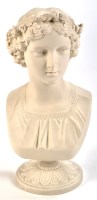 Lot 1124 - Parianware bust of ''May Queen'', wearing an...