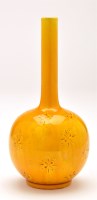 Lot 1128 - Burmantofts yellow glaze bottle vase, with...