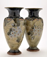 Lot 1136 - Pair of Royal Doulton tube lined vases, of...