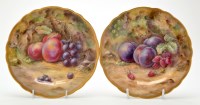 Lot 1157 - Pair of Royal Worcester plates, signed Lockyer,...