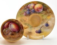 Lot 1158 - Royal Worcester cup and associated saucer,...