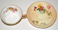 Lot 1159 - Royal Worcester blush ivory cup and saucer,...