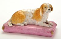 Lot 1182 - Vienna style porcelain model of a spaniel,...