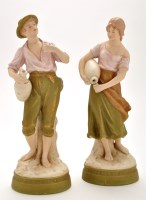 Lot 1198 - Pair of Royal Dux figures of water carriers,...