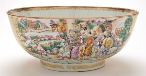 Lot 1214 - Large Chinese Famille Rose punch bowl, the...
