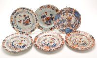 Lot 1236 - Six Chinese Imari style plates: three with...