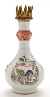 Lot 1239 - Chinese Famille Verte bottle vase, the tall...