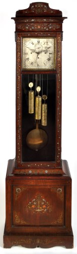 Lot 1331 - A brass inlaid longcase clock, the square...