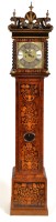 Lot 1345 - A walnut and floral marquetry longcase clock,...