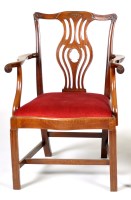 Lot 1352 - A George III mahogany carver chair, the...