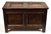 Lot 1356 - A late 17th Century rectangular oak coffer,...