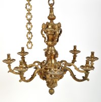 Lot 1365 - A French Louis XIV style ormolu eight-branch...