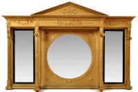 Lot 1366 - A 19th Century gilt breakfront overmantel...