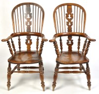 Lot 1377 - A pair of mid 19th Century Windsor chairs,...