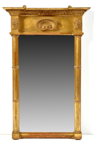 Lot 1402 - A Regency gilt frame pier glass, with...