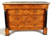 Lot 1422 - An impressive French Empire walnut chest, with...