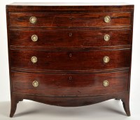 Lot 1436 - A late George III mahogany bowfront chest of...