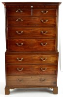 Lot 1446 - A George III mahogany tallboy, the moulded...