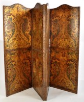 Lot 1457 - A 19th Century embossed leather four-fold...