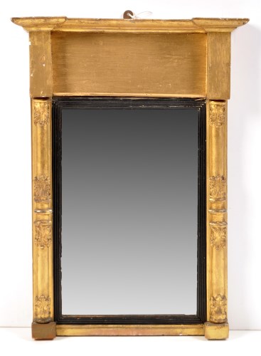 Lot 1463 - A Regency gilt painted pier glass with...
