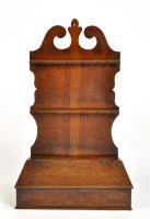 Lot 1465 - An 18th Century oak spoon rack, with scrolling...