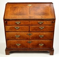 Lot 1478 - A fine George I walnut bureau, the top and...