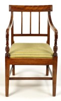 Lot 1485 - A late Georgian mahogany open arm dining chair,...