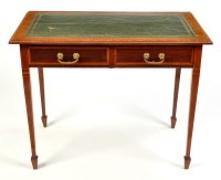 Lot 1503 - An Edwardian inlaid mahogany writing table,...