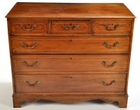 Lot 1506 - A late George III mahogany chest of three...