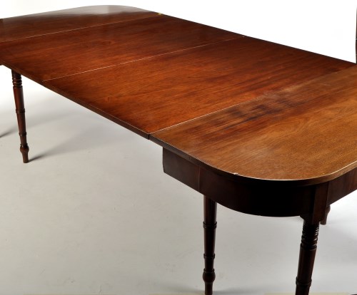 Lot 1515 - A Regency mahogany dining table, D-ends with...