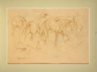 Lot 222 - Sunil Das (Indian 1939-) ''HORSES'' signed and...