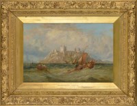 Lot 363 - J*** Webb (19th Century) ''BAMBURGH CASTLE''...