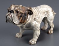 Lot 399 - A cold painted bronze Bulldog, white with...