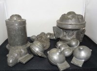 Lot 414 - A collection of 19th Century pewter ice cream...