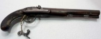 Lot 426 - A late 18th Century 16 bore percussion pistol,...